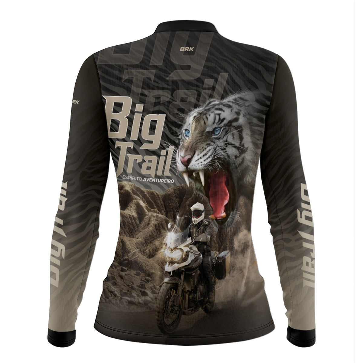 Camisa de Motociclismo Feminina Brk Tiger 1200 Preta com Proteção Solar UV50+