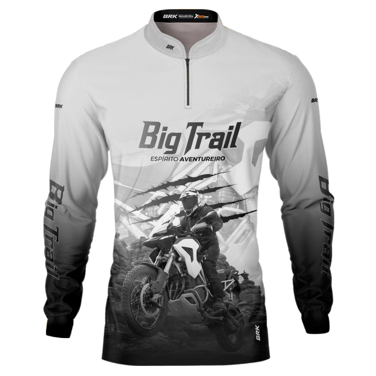 Camisa de Motociclismo Brk Tiger 1200 Rally Pro Branca com Proteção Solar UV50+