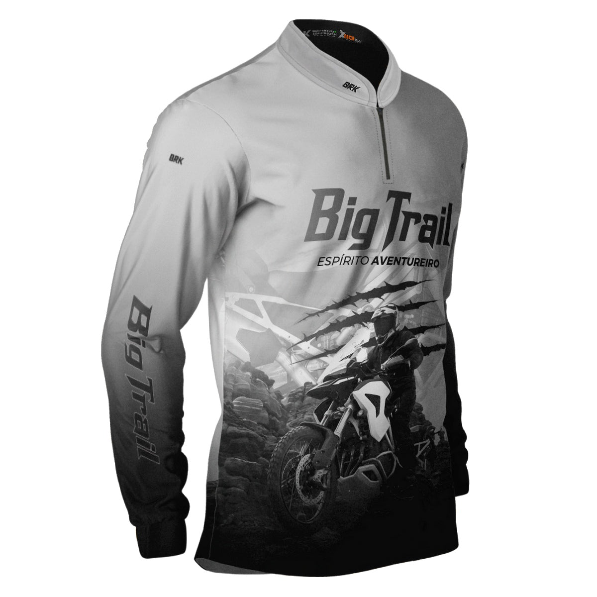 Camisa de Motociclismo Brk Tiger 1200 Rally Pro Branca com Proteção Solar UV50+