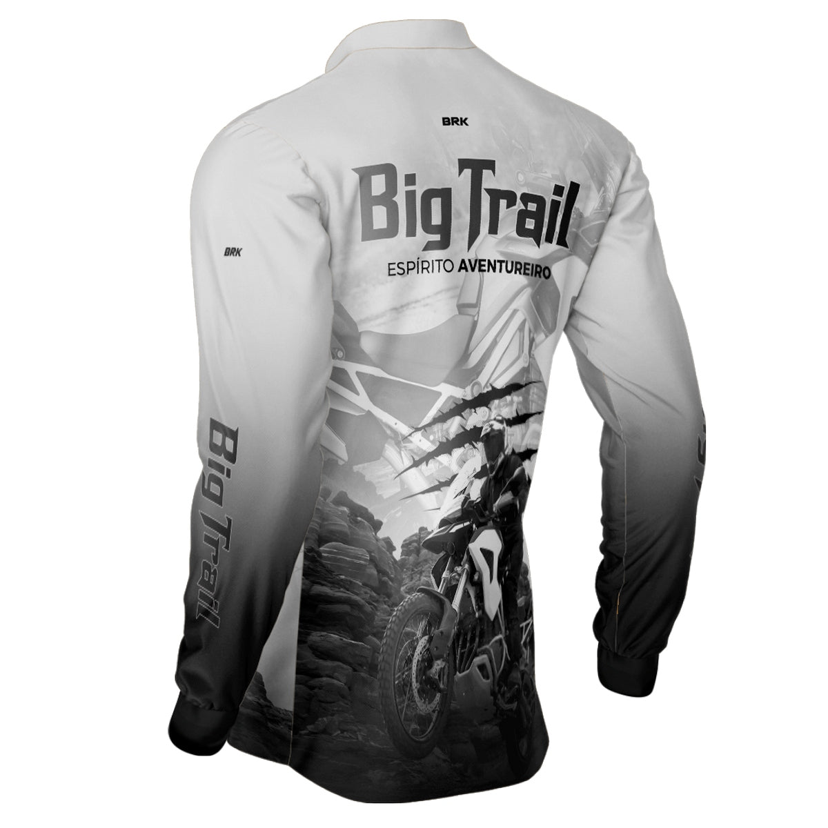 Camisa de Motociclismo Brk Tiger 1200 Rally Pro Branca com Proteção Solar UV50+