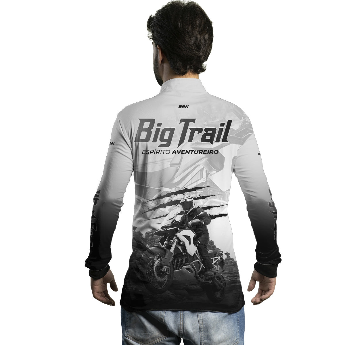 Camisa de Motociclismo Brk Tiger 1200 Rally Pro Branca com Proteção Solar UV50+