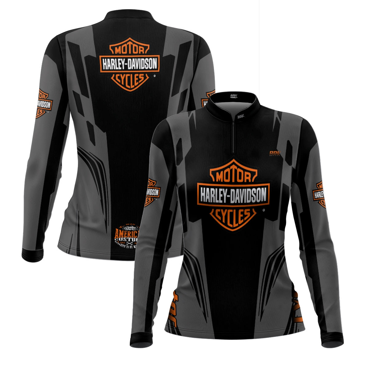 Camisa Feminina Motociclismo Brk Harley Davidson Black com Proteção UV50+