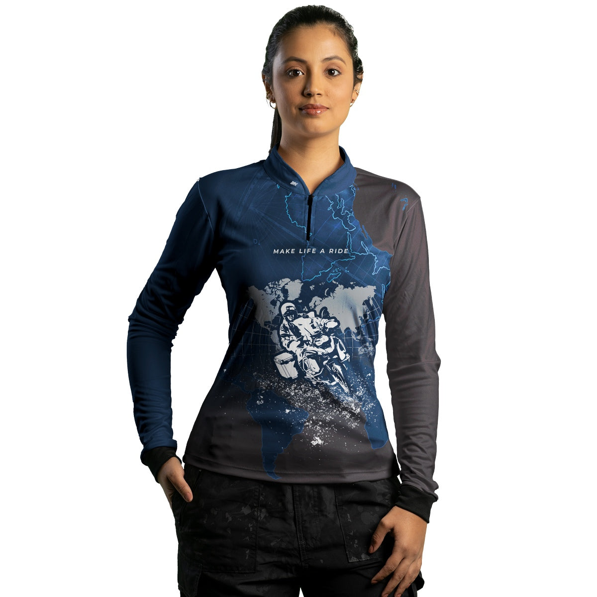 Camisa de Motociclismo Feminina Brk Motociclismo Big Trail Life com Proteção Solar UV50+