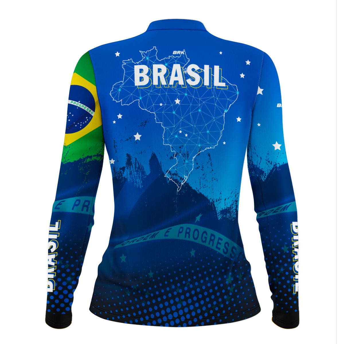 Camisa Feminina Brk Brasil Azul com Proteção Solar UV50+
