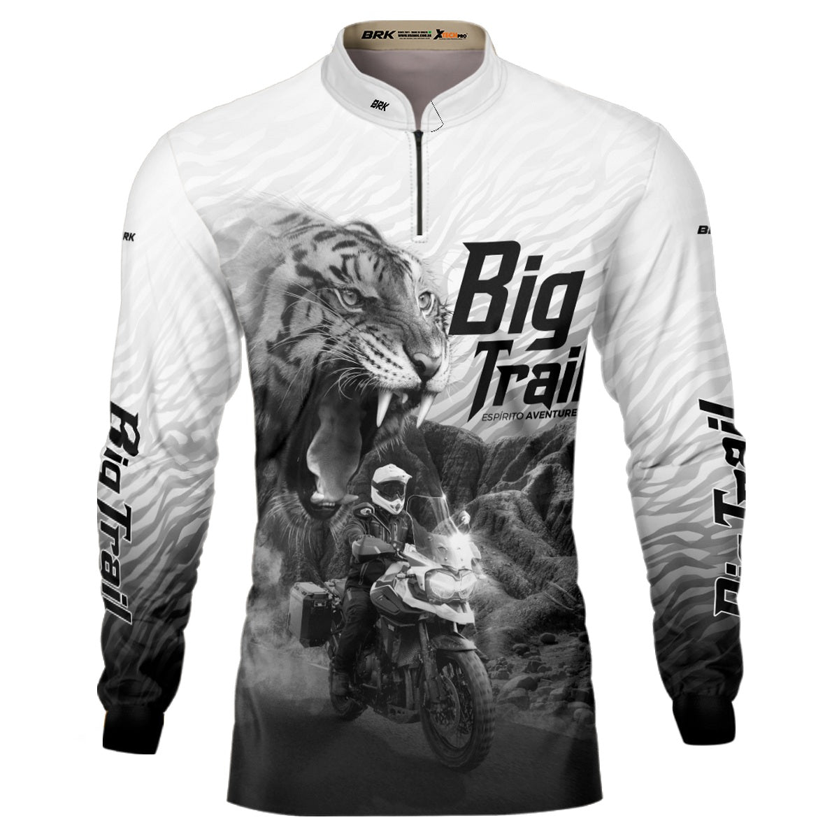 Camisa de Motociclismo Brk Tiger 1200 Branca com Proteção Solar UV50+