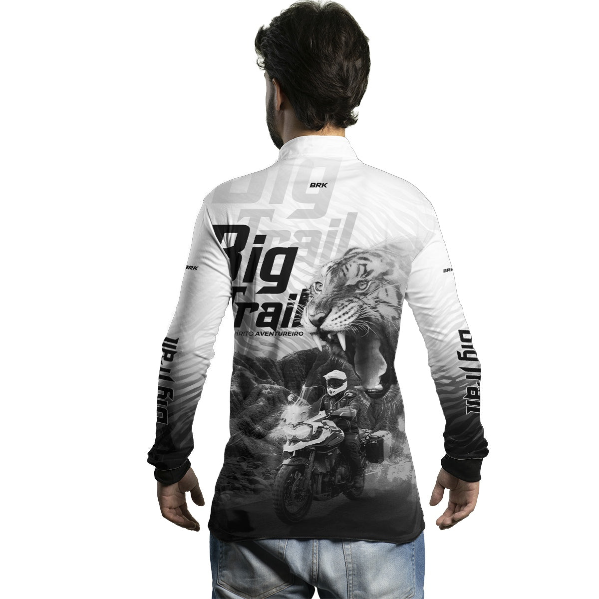 Camisa de Motociclismo Brk Tiger 1200 Branca com Proteção Solar UV50+