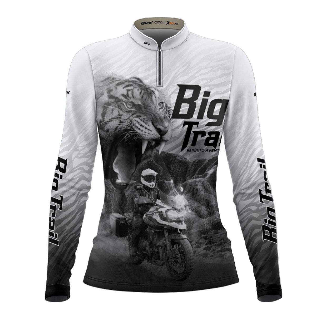 Camisa de Motociclismo Feminina Brk Tiger 1200 Branca com Proteção Solar UV50+