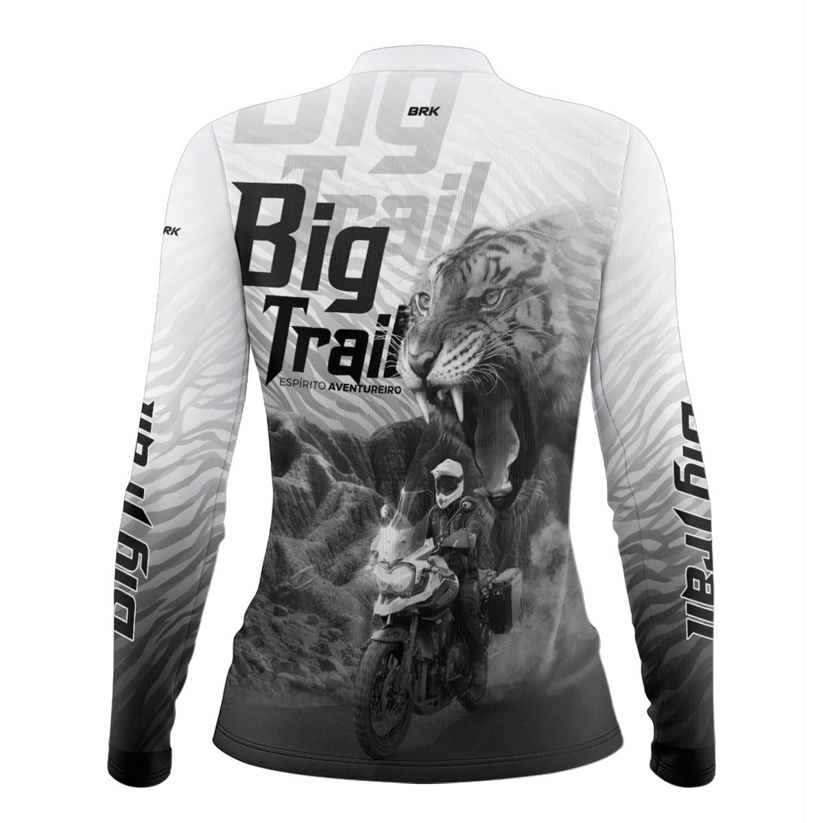 Camisa de Motociclismo Feminina Brk Tiger 1200 Branca com Proteção Solar UV50+