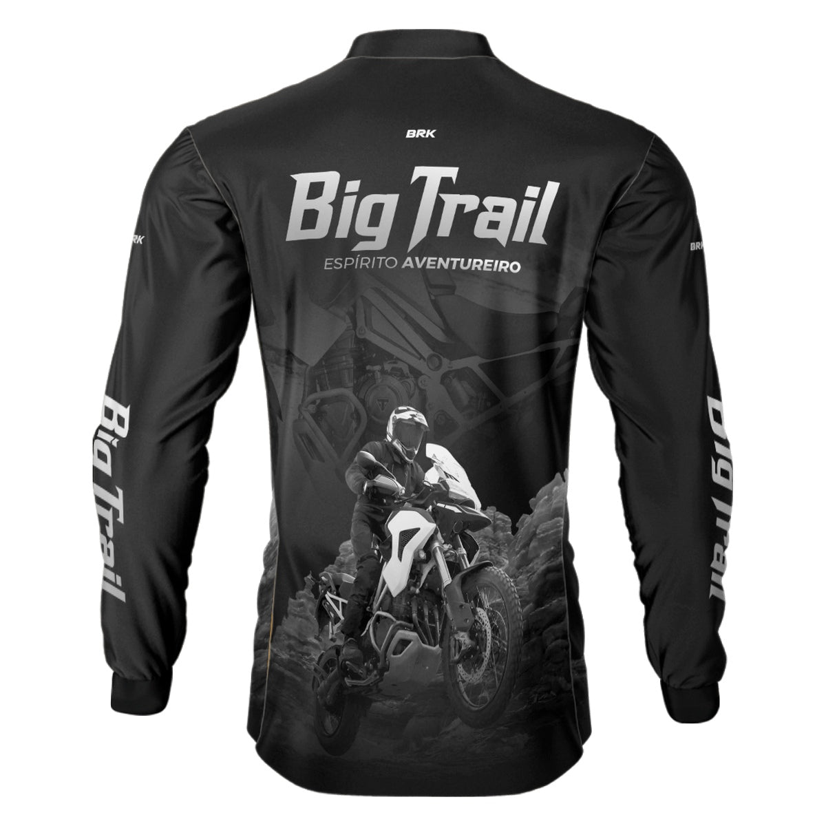 Camisa de Motociclismo Brk Tiger 1200 Rally Pro Preta com Proteção Solar UV50+