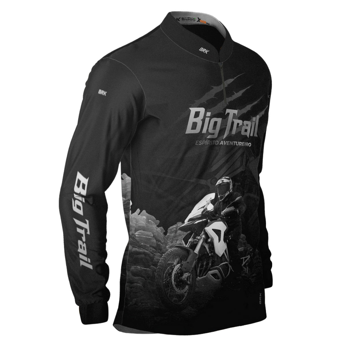 Camisa de Motociclismo Brk Tiger 1200 Rally Pro Preta com Proteção Solar UV50+