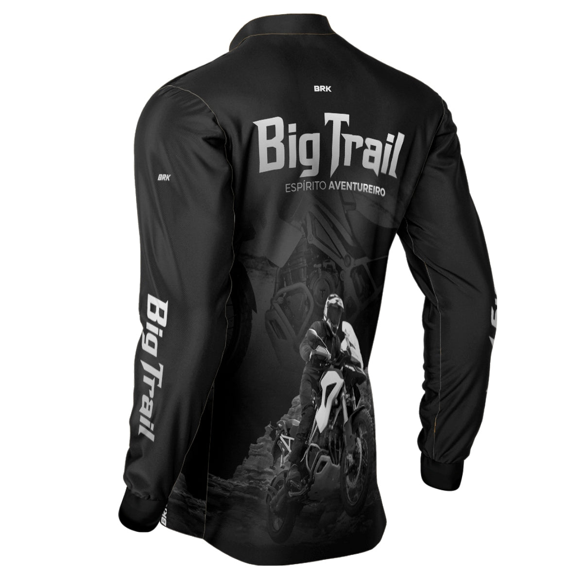 Camisa de Motociclismo Brk Tiger 1200 Rally Pro Preta com Proteção Solar UV50+