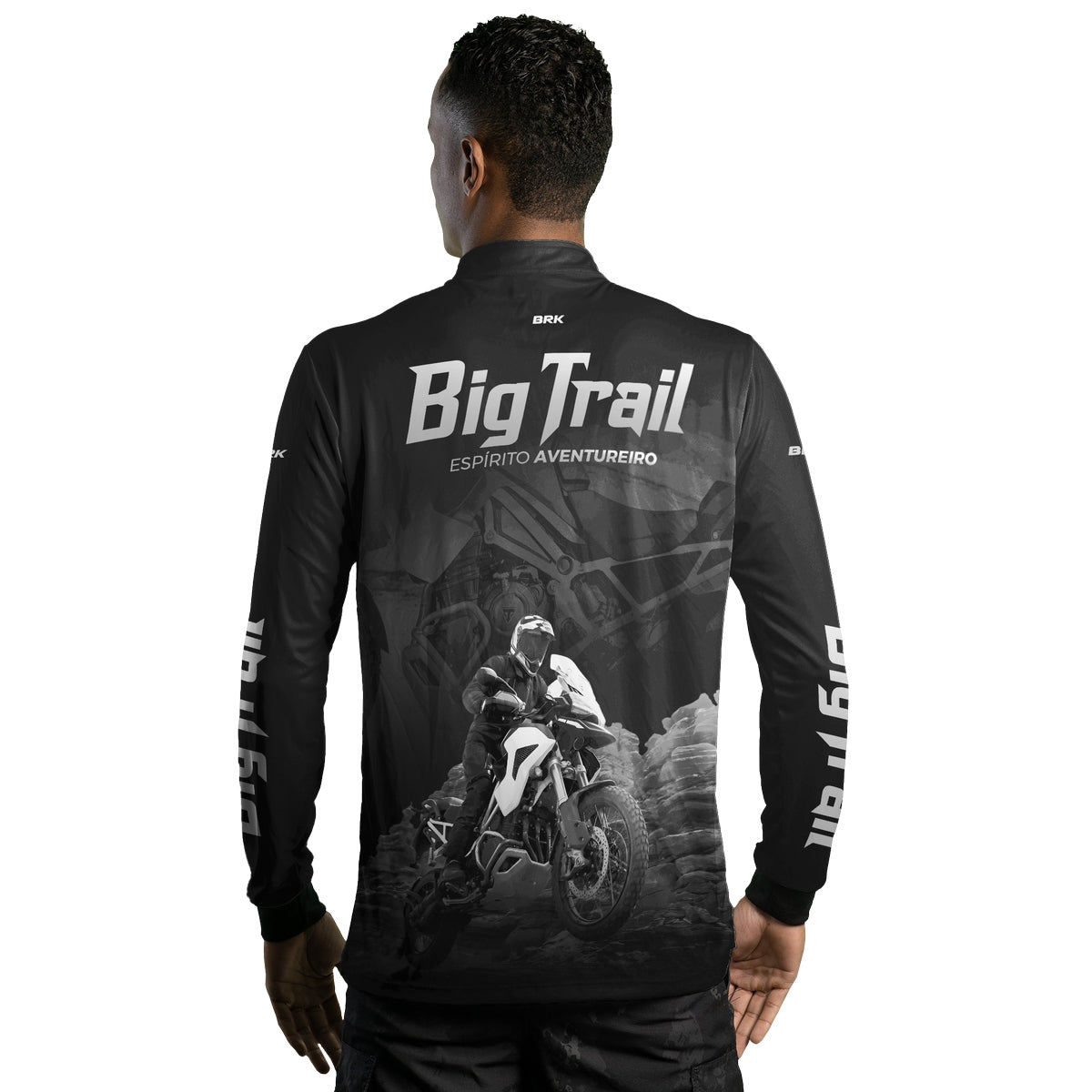 Camisa de Motociclismo Brk Tiger 1200 Rally Pro Preta com Proteção Solar UV50+