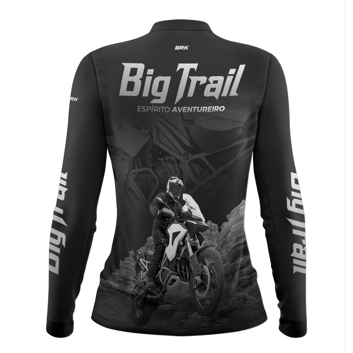 Camisa de Motociclismo Feminina Brk Tiger 1200 Rally Pro Preta com Proteção Solar UV50+