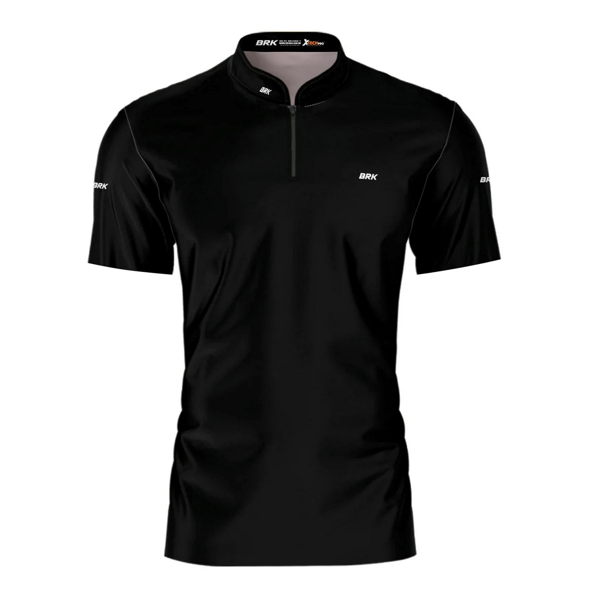 Camisa Manga Curta Brk Preta Básica com Proteção Solar UV50+