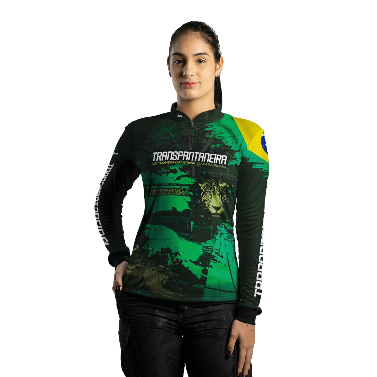 Camisa Feminina de Motociclismo Brk Estrada Transpantaneira com Proteção Solar UV50+