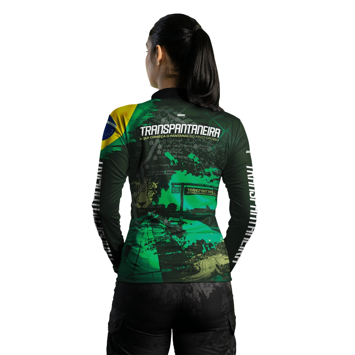 Camisa Feminina de Motociclismo Brk Estrada Transpantaneira com Proteção Solar UV50+