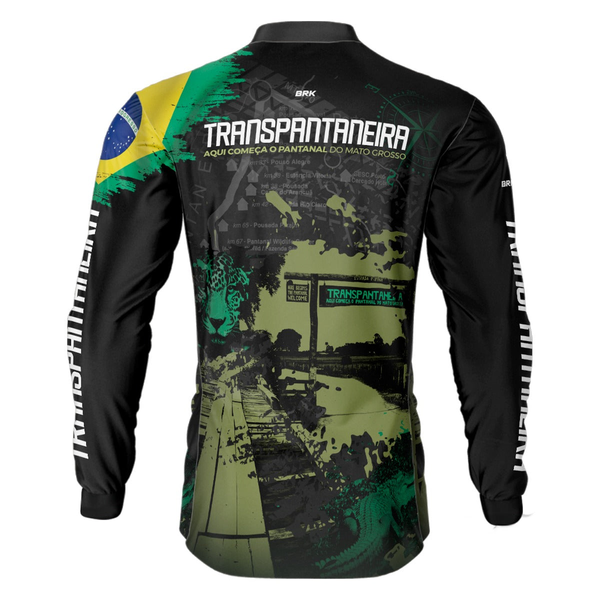 Camisa de Motociclismo Brk Estrada Transpantaneira Preta com Proteção Solar UV50+