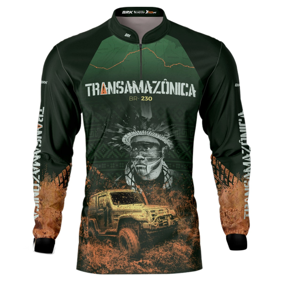 Camisa de Motociclismo Brk Transamazônica Off Road 4x4 com Proteção Solar UV50+