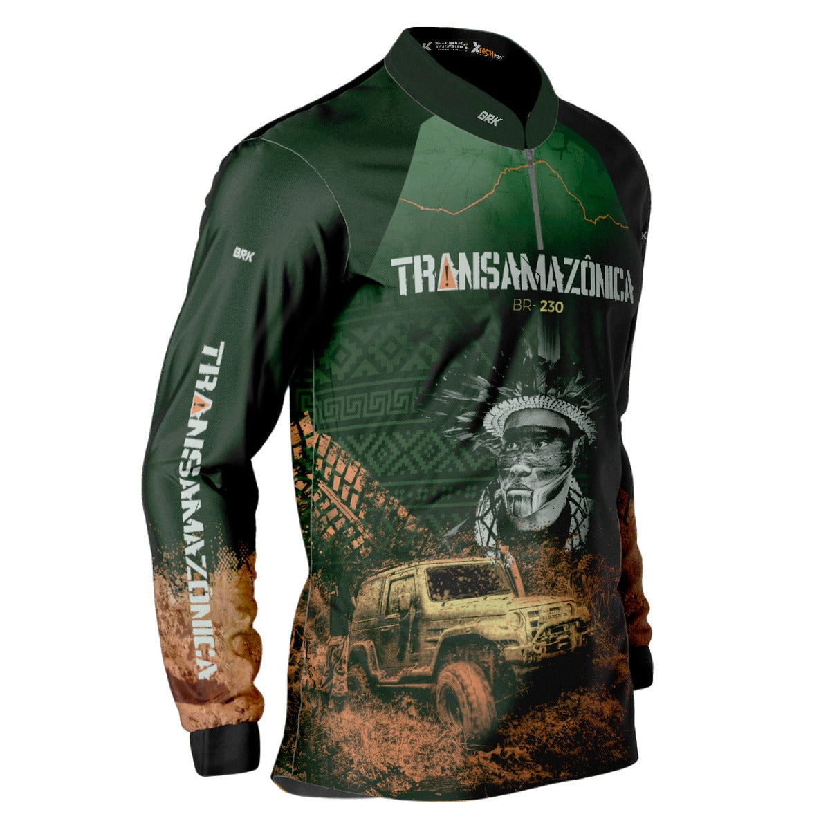 Camisa de Motociclismo Brk Transamazônica Off Road 4x4 com Proteção Solar UV50+