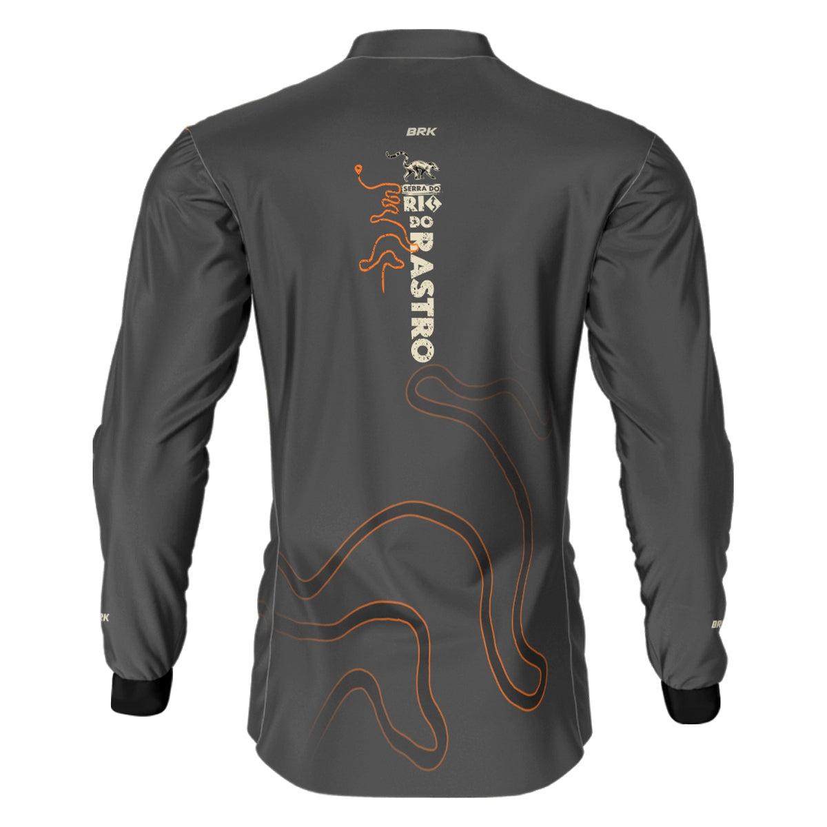 Camisa de Motociclismo Brk Expedição Serra do Rio Rastro Laranja e Cinza com Proteção Solar UV50+