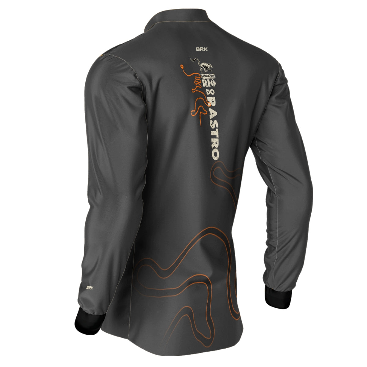 Camisa de Motociclismo Brk Expedição Serra do Rio Rastro Laranja e Cinza com Proteção Solar UV50+