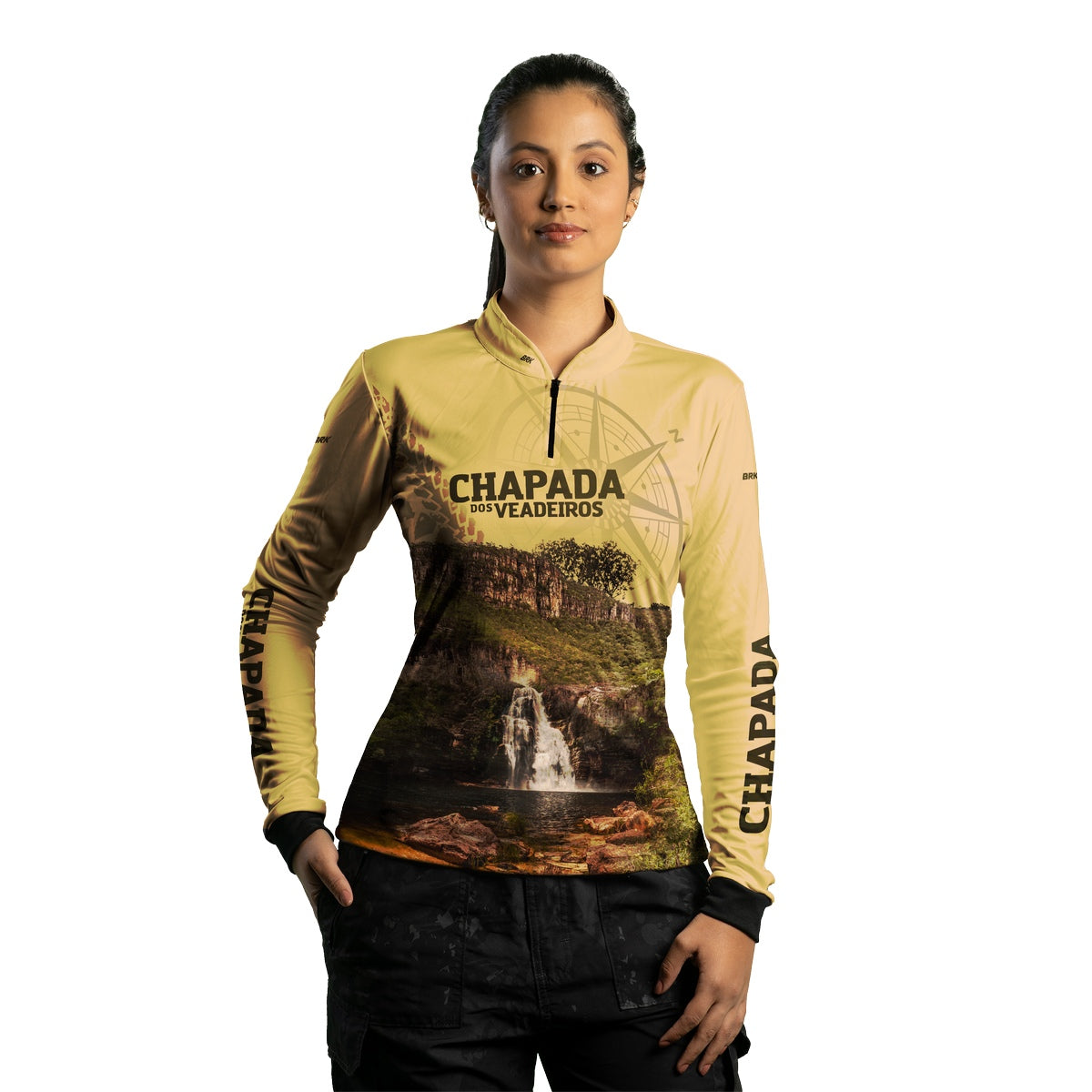 Camisa Feminina de Motociclismo Brk Chapada dos Veadeiros com Proteção Solar UV50+