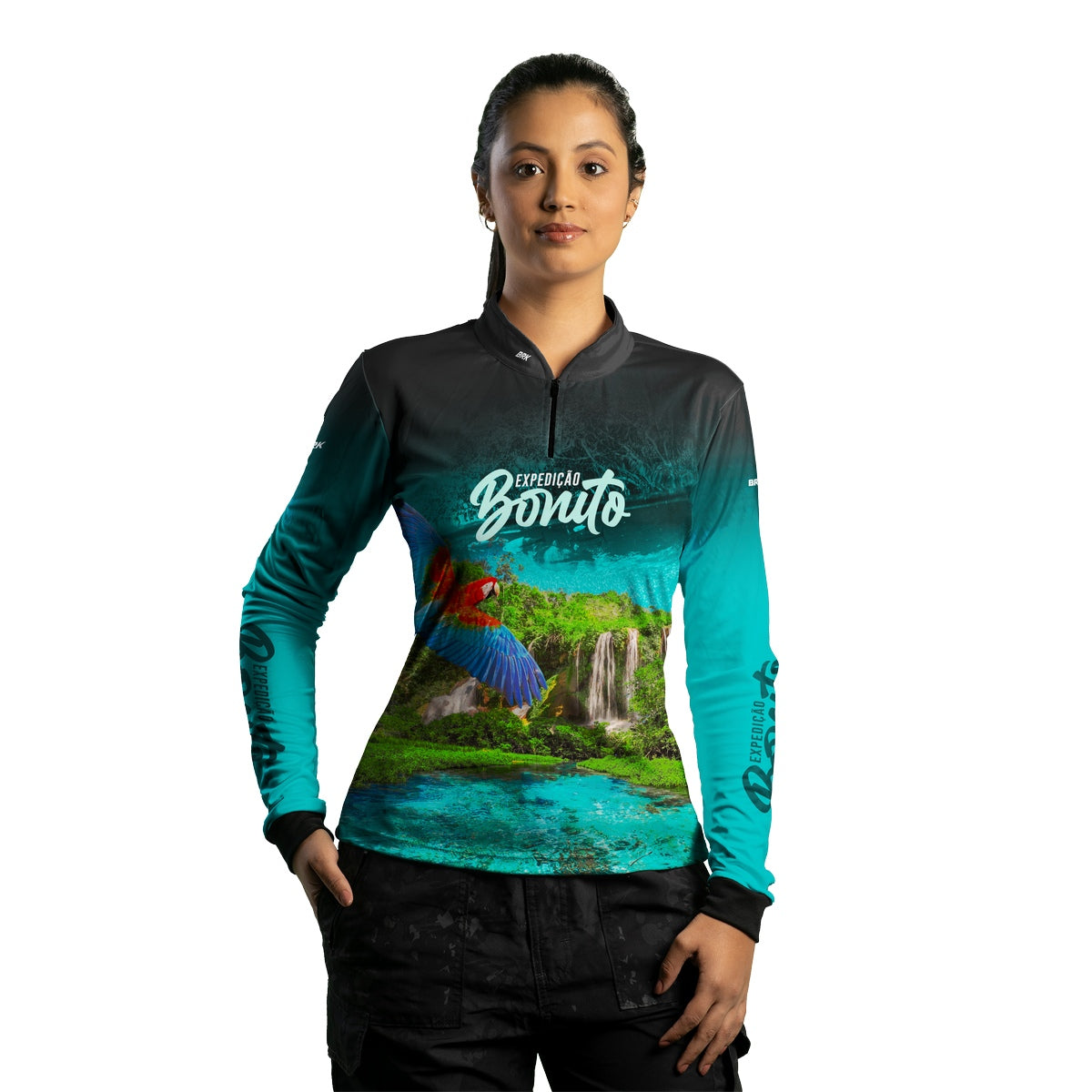 Camisa Feminina de Motociclismo Brk Expedição Bonito com Proteção Solar UV50+