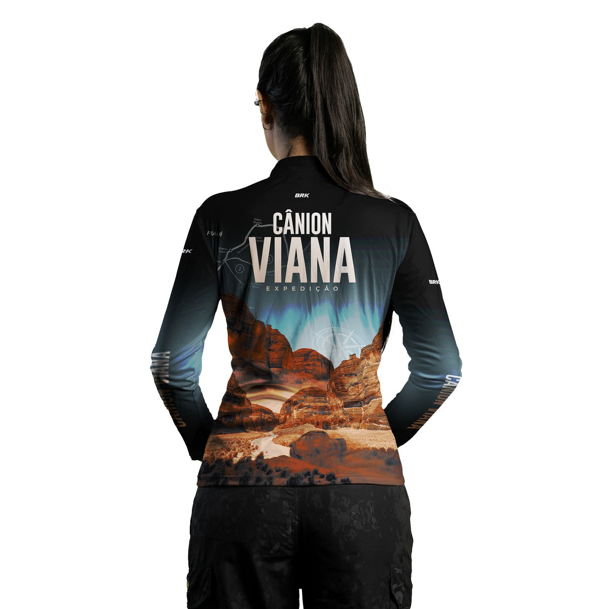 Camisa Feminina de Motociclismo Brk Expedição Cânion Viana com Proteção Solar UV50+