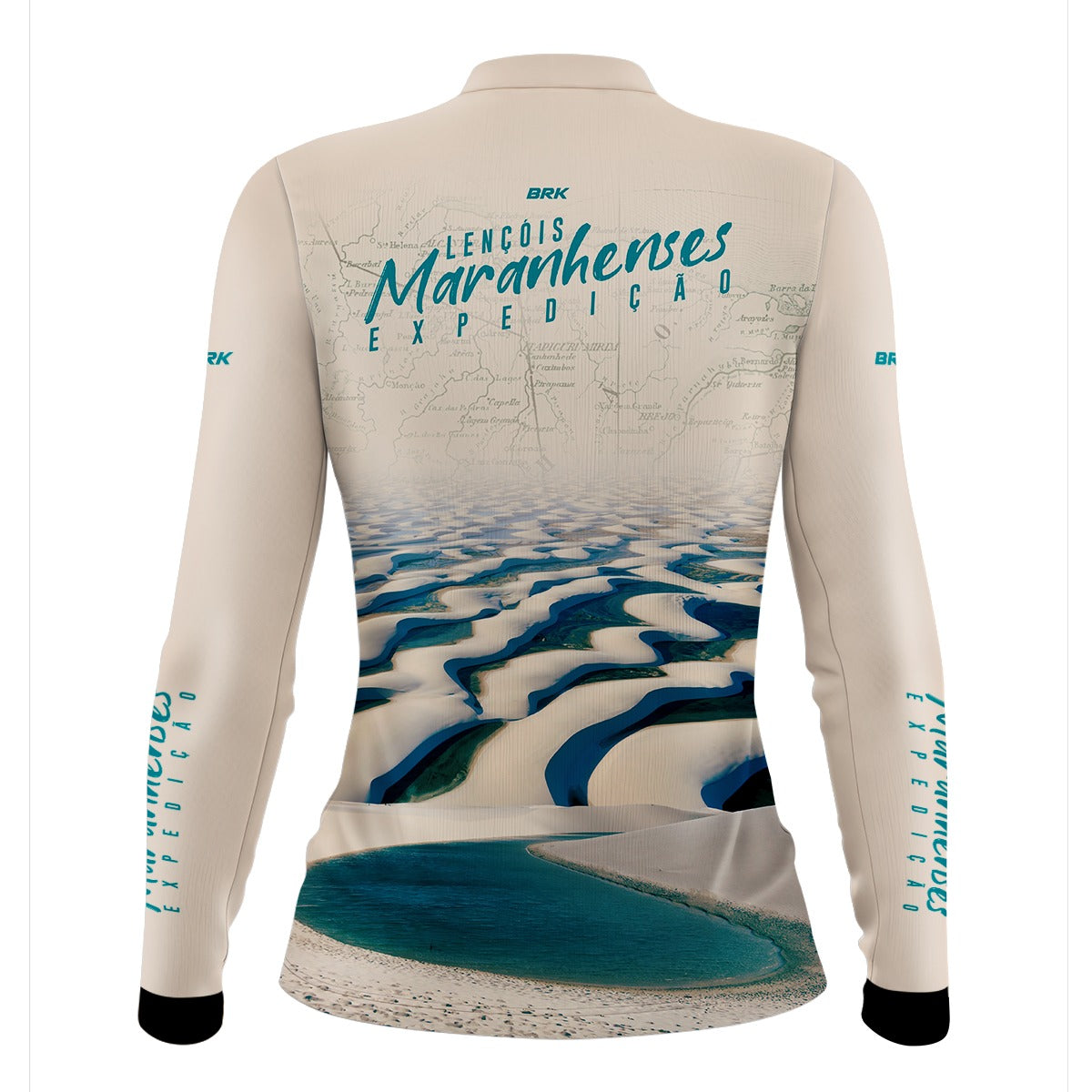 Camisa Feminina de Motociclismo Brk Expedição Lençóis Maranhenses Clara com Proteção Solar UV50+