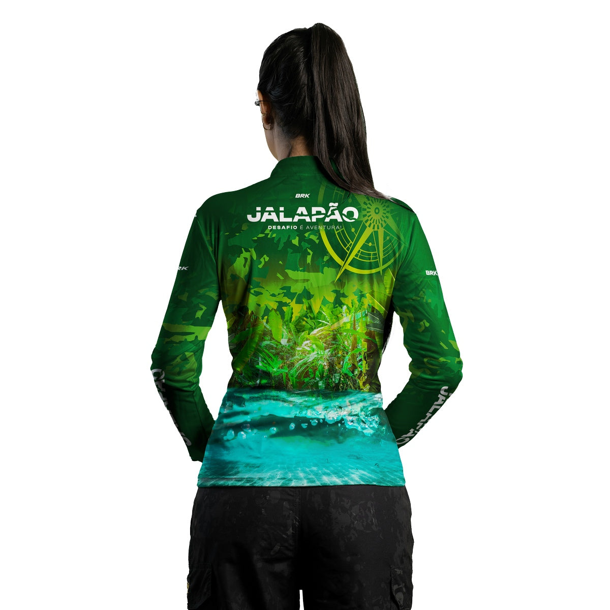 Camisa Feminina de Motociclismo Brk Jalapão Clara com Proteção Solar UV50+