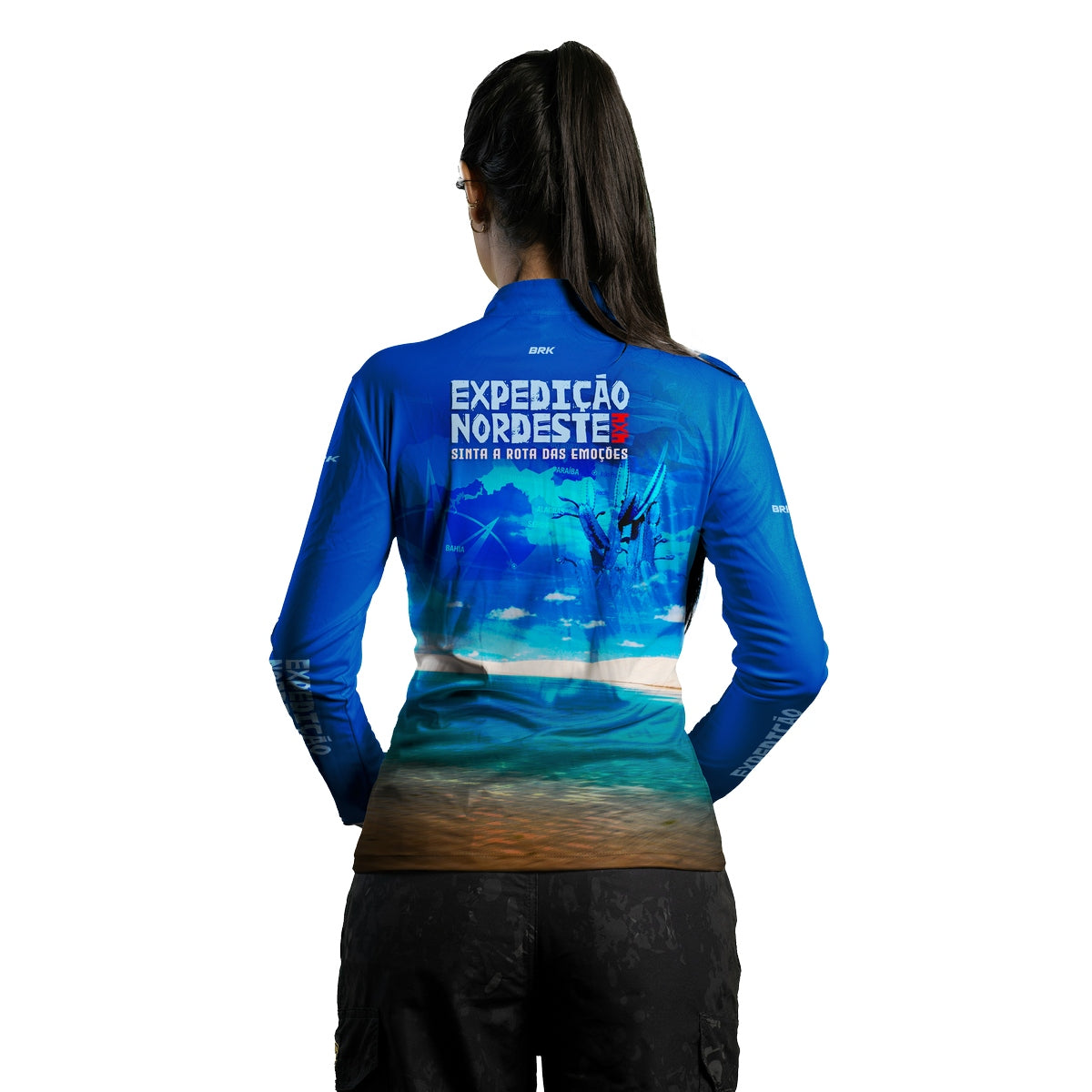 Camisa Feminina de Motociclismo Brk Expedição 4X4 Nordeste 2 com Proteção Solar UV50+