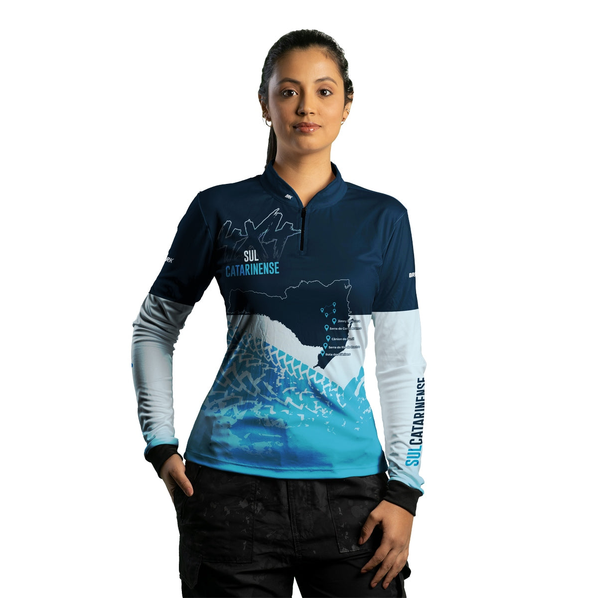 Camisa Feminina de Motociclismo Brk Expedição 4x4 Sul Catarinense com Proteção Solar UV50+