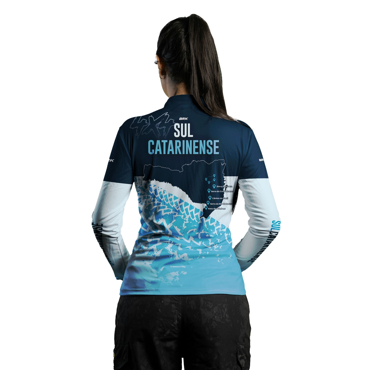 Camisa Feminina de Motociclismo Brk Expedição 4x4 Sul Catarinense com Proteção Solar UV50+