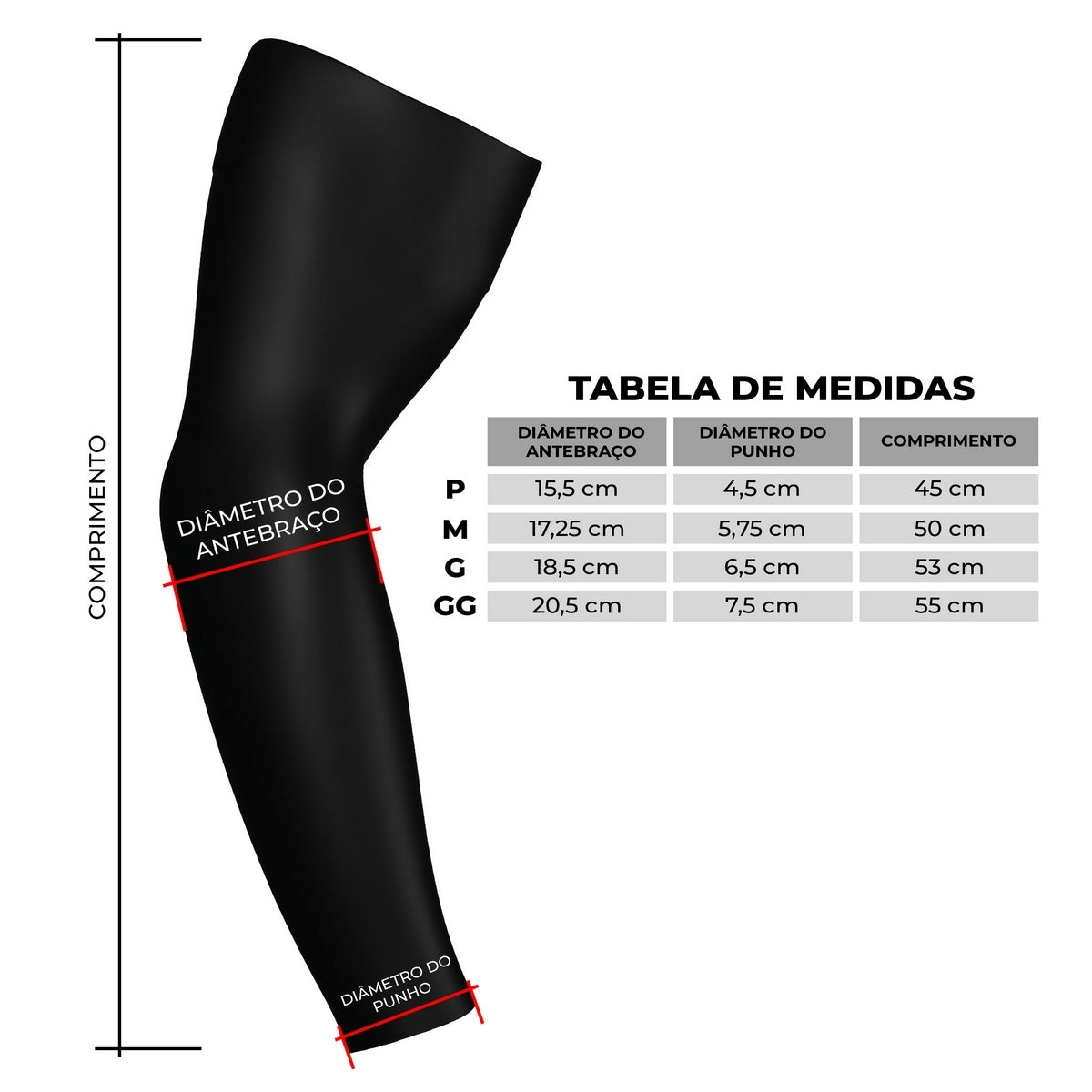 Manguito com Proteção UV50+ Liso Branco