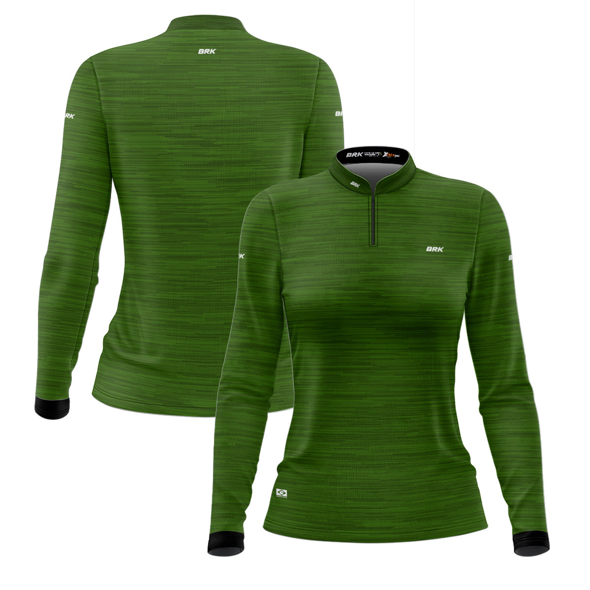 Camisa de Motociclismo Feminina Brk Mescla Verde Claro com Proteção Solar UV50+
