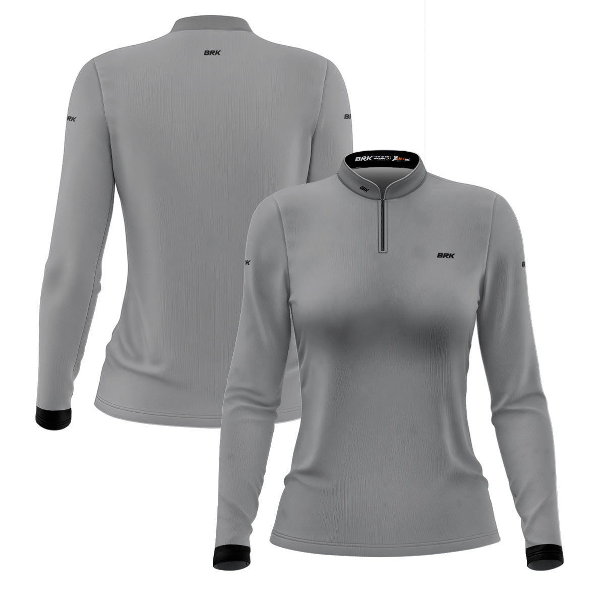 Camisa de Motociclismo Feminina Brk Básica Cinza Claro com Proteção Solar UV50+