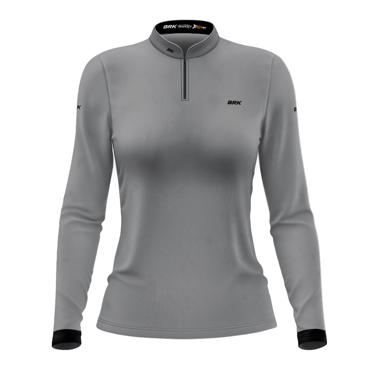 Camisa de Motociclismo Feminina Brk Básica Cinza Claro com Proteção Solar UV50+