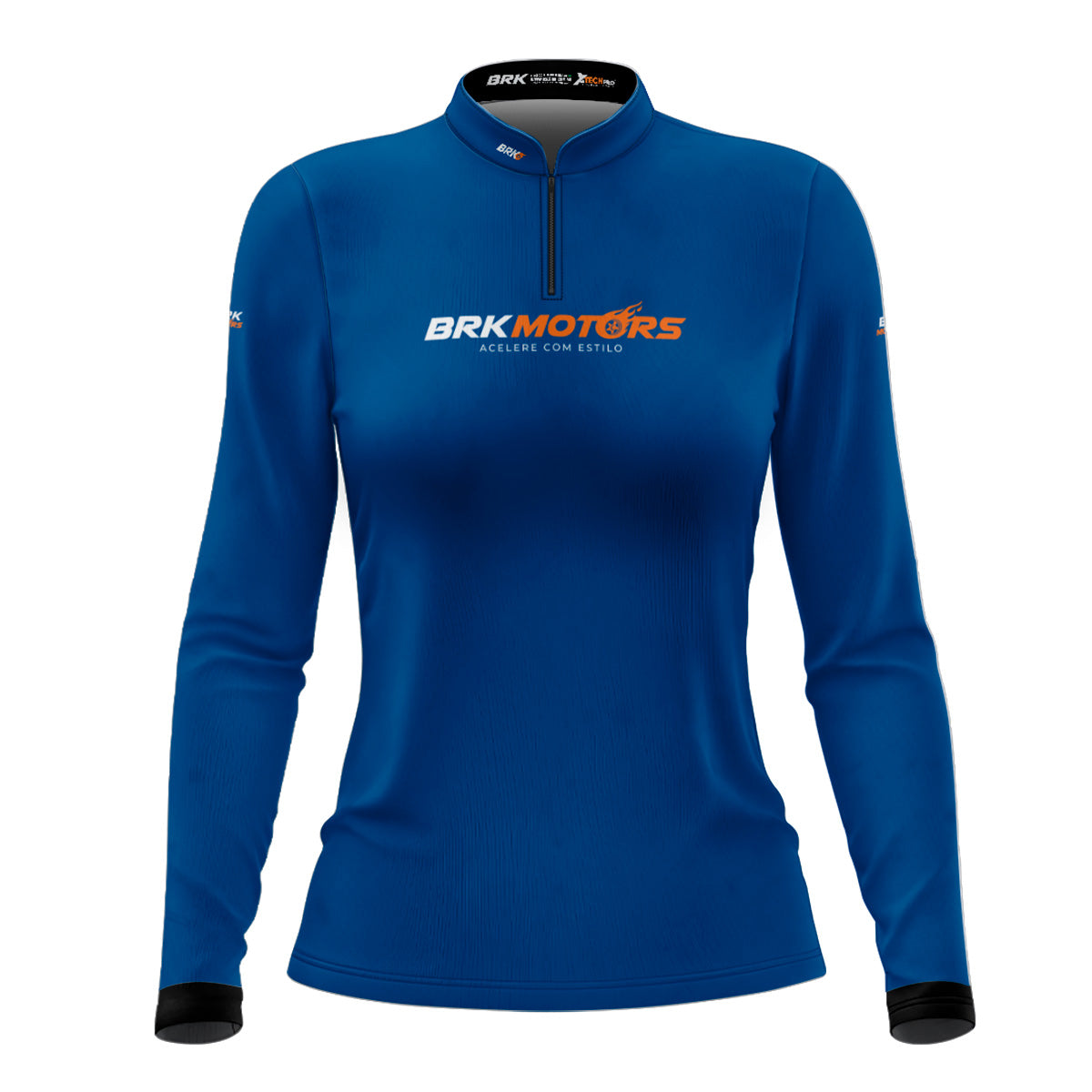 Camisa de Motociclismo Feminina Brk Azul Básica com Proteção Solar UV50+