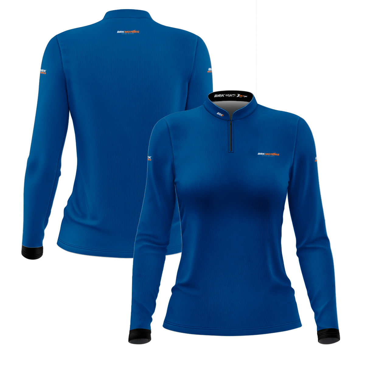 Camisa de Motociclismo Feminina Brk Azul Básica com Proteção Solar UV50+