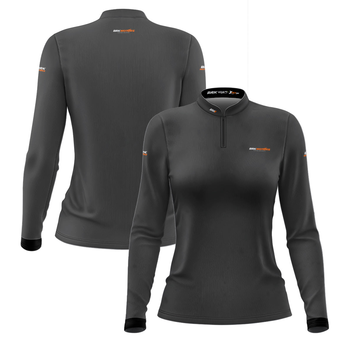 Camisa de Motociclismo Feminina Brk Cinza Básica com Proteção Solar UV50+