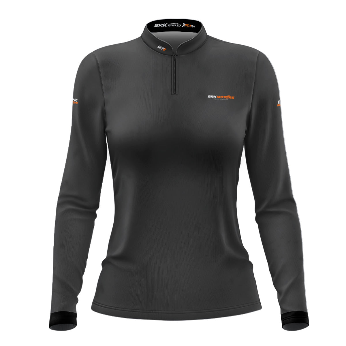 Camisa de Motociclismo Feminina Brk Cinza Básica com Proteção Solar UV50+