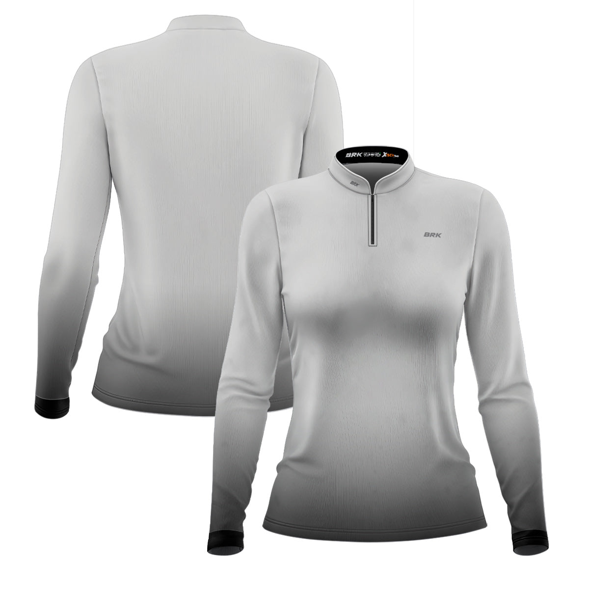 Camisa de Motociclismo Feminina Brk Unissex Basic Cinza Claro com Proteção Solar UV50+