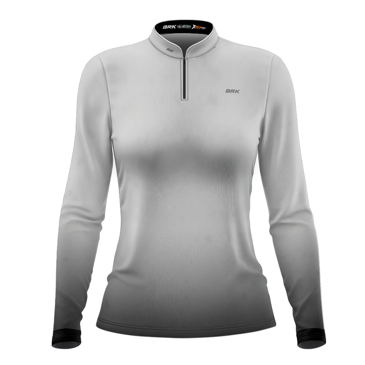Camisa de Motociclismo Feminina Brk Unissex Basic Cinza Claro com Proteção Solar UV50+