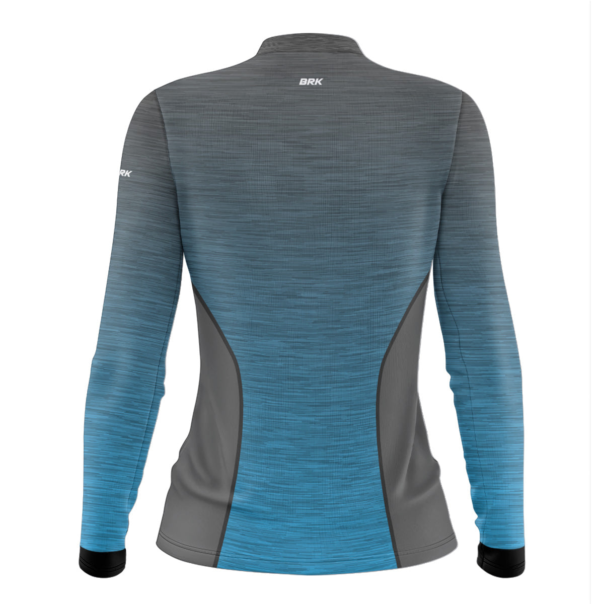 Camisa de Motociclismo Feminina Brk Mescla Cinza e Azul com Proteção Solar UV50+