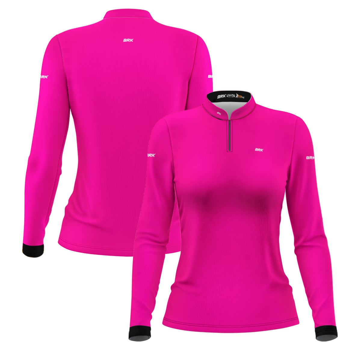Camisa de Motociclismo Feminina Brk Básica Rosa com Proteção Solar UV50+