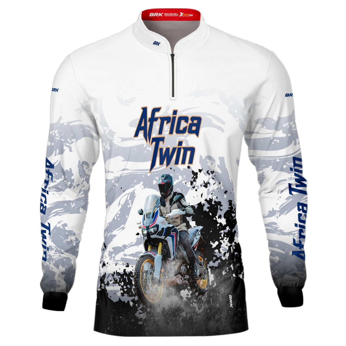 Camisa de Motociclismo Brk Africa Twin Branca com Proteção Solar UV50+