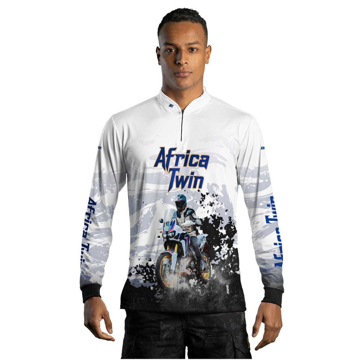 Camisa de Motociclismo Brk Africa Twin Branca com Proteção Solar UV50+