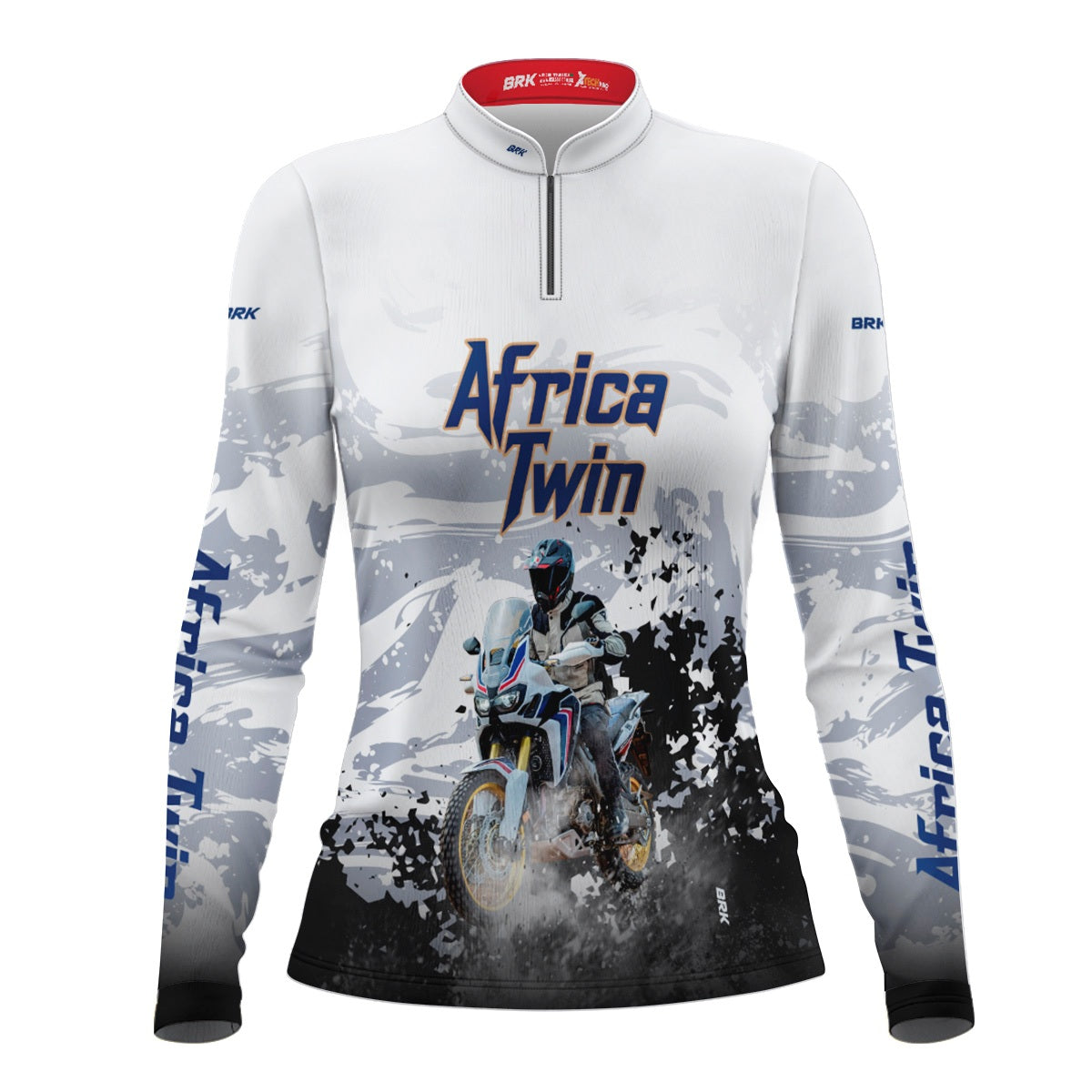 Camisa de Motociclismo Feminina Brk Africa Twin Branca com Proteção Solar UV50+