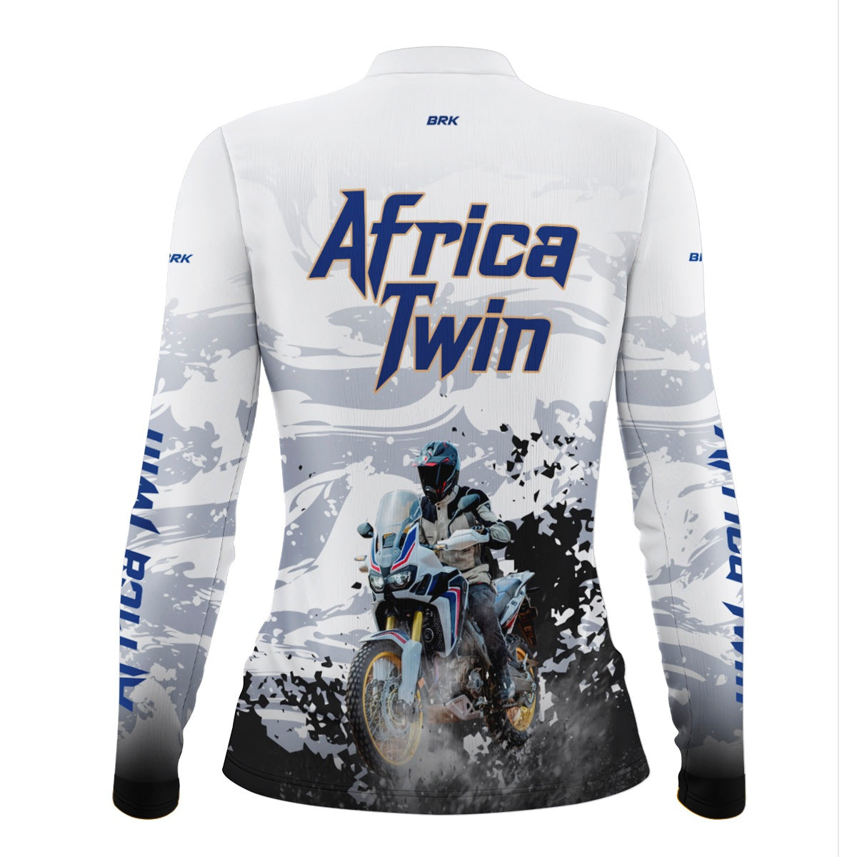 Camisa de Motociclismo Feminina Brk Africa Twin Branca com Proteção Solar UV50+