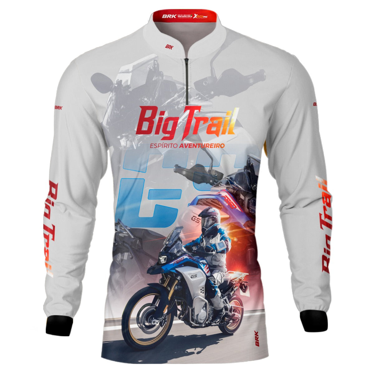 Camisa de Motociclismo Brk F 850 GS Premium Branca com Proteção Solar UV50+